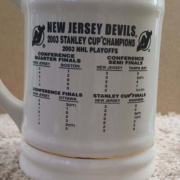 New Jersey Devils 2003 Stanley Cup Champions Beer Stein Mug NJ Ceramic - Picture 7 of 7